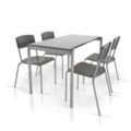 conjunto de mesa com cadeiras na cor cinza