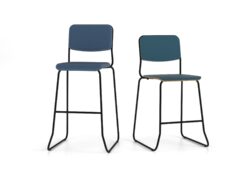 Banqueta Colmeia nas cores preto e Mediterranée